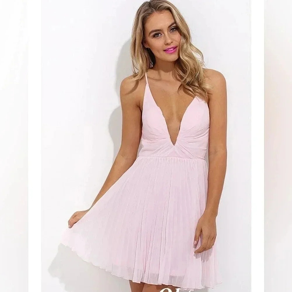 Shareen Collections Australia Mini pink summer dress adjustable back